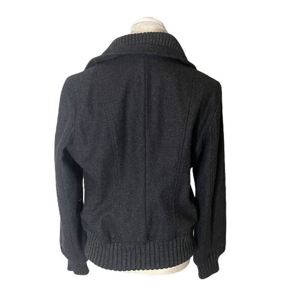 Express Charcoal Gray Wool Blend Bomber Jacket Size Large - Picture 5 of 15